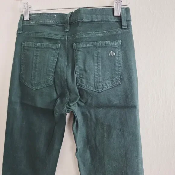 Rag & Bone Skinny Jean Forest Green Tencel Stretch Denim Style W15020337 - 25 - Picture 11 of 16